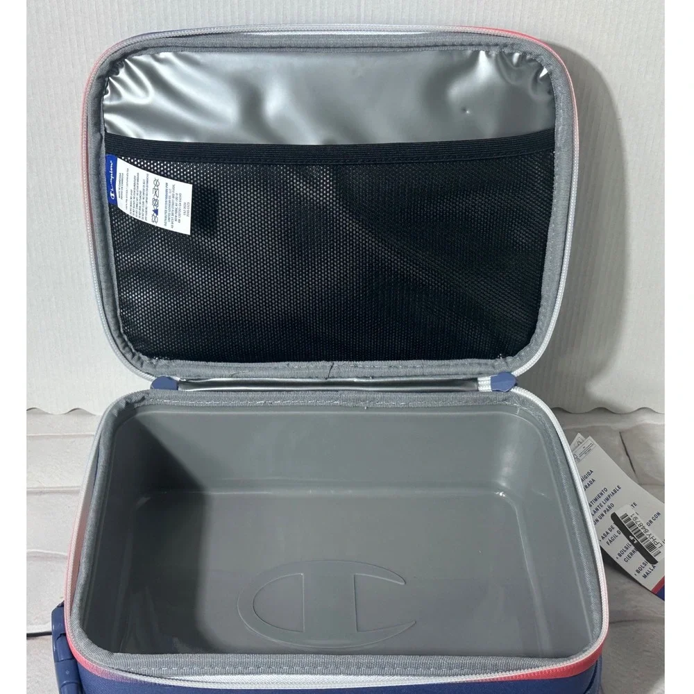 Champion‎ Insulated Lunch Box with Built-In Hard Shell Tray Blue Red T2717